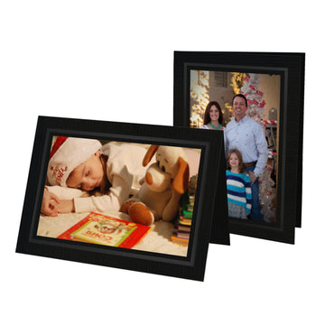 1576 - Black Linen, Black Foil Border, Blank Back, set of 10 cards