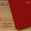 1579 - Ruby Red, Raven Black Border, Blank Back, set of 10 cards