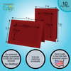 1579 - Ruby Red, Raven Black Border, Blank Back, set of 10 cards