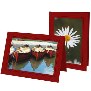 1579 - Ruby Red, Raven Black Border, Blank Back, set of 10 cards