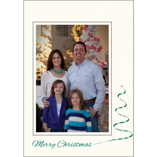 1618 - Bright White, Small Window, Merry Christmas, Vertical, set of 10 cards