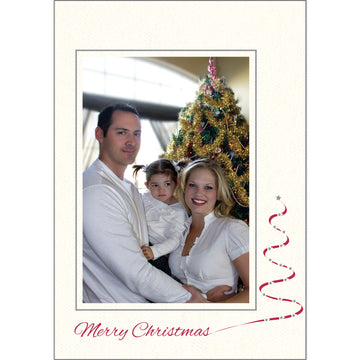 1620 - Bright White, Small Window, Merry Christmas, Vertical, set of 10 cards