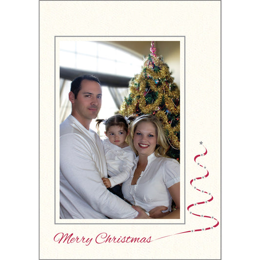 1620 - Bright White, Small Window, Merry Christmas, Vertical, set of 10 cards