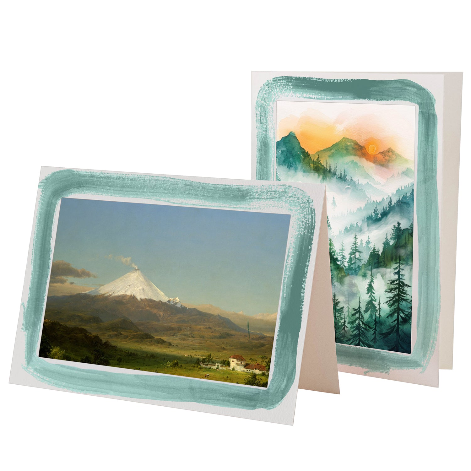 Watercolor Border Cards