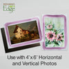 1627R - Bright White, Dusty Rose Watercolor Border, Blank Back, set of 10 cards