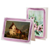1627R - Bright White, Dusty Rose Watercolor Border, Blank Back, set of 10 cards