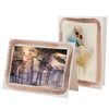 1627S - Bright White, Sandstone Watercolor Border, Blank Back, set of 10 cards