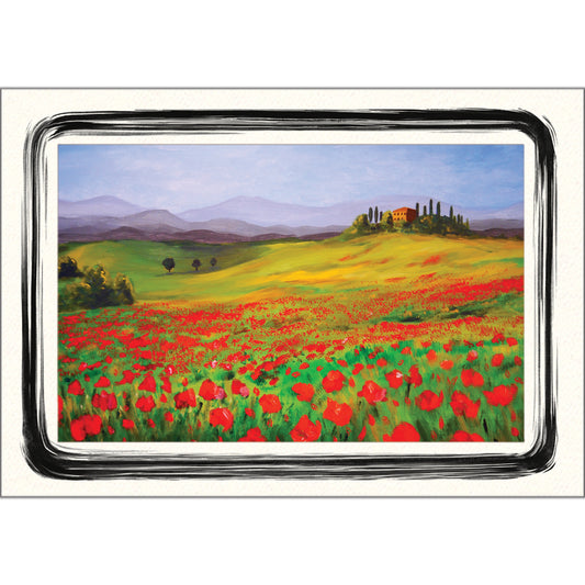 1628BK - Bright White, Raven Black Paint Border, Blank Back, set of 10 cards