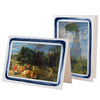 1628M - Bright White, Midnight Blue Paint Border, Blank Back, set of 10 cards