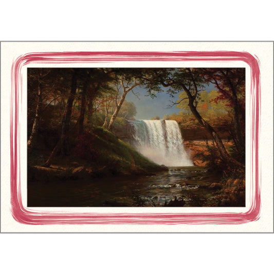 1628SC - Bright White, Scarlet Red Paint Border, Blank Back, set of 10 cards