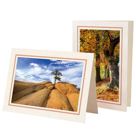1629PT - Natural, Cantaloupe Pastel Border, Blank Back, set of 10 cards