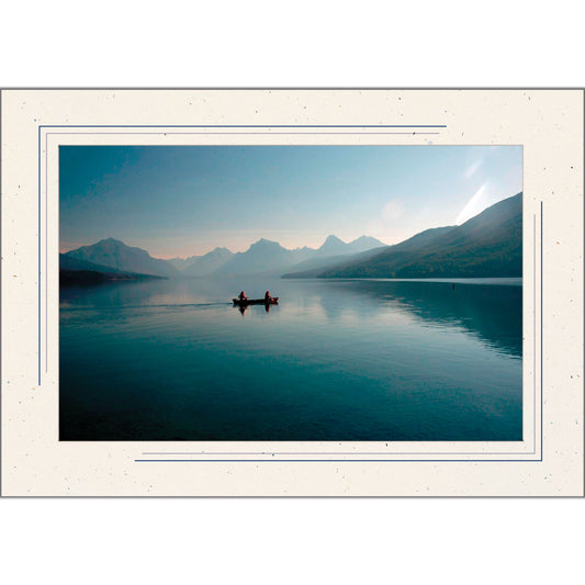 1630M - Natural, Midnight Blue 2-Tone Border, Blank Back, set of 10 cards