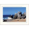 1631M - Bright White, Midnight Blue 2-Tone Border, Blank Back, set of 10 cards