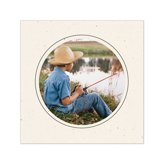 1634 - Natural, Circle Window, Raven Black Border, Blank Back, set of 10 cards