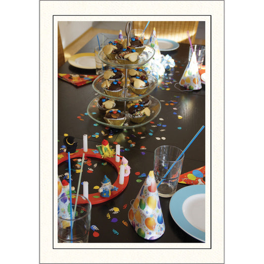 1638 - Bright White, Raven Black Border, Photo Mount Notecard, set of 10 Notecards