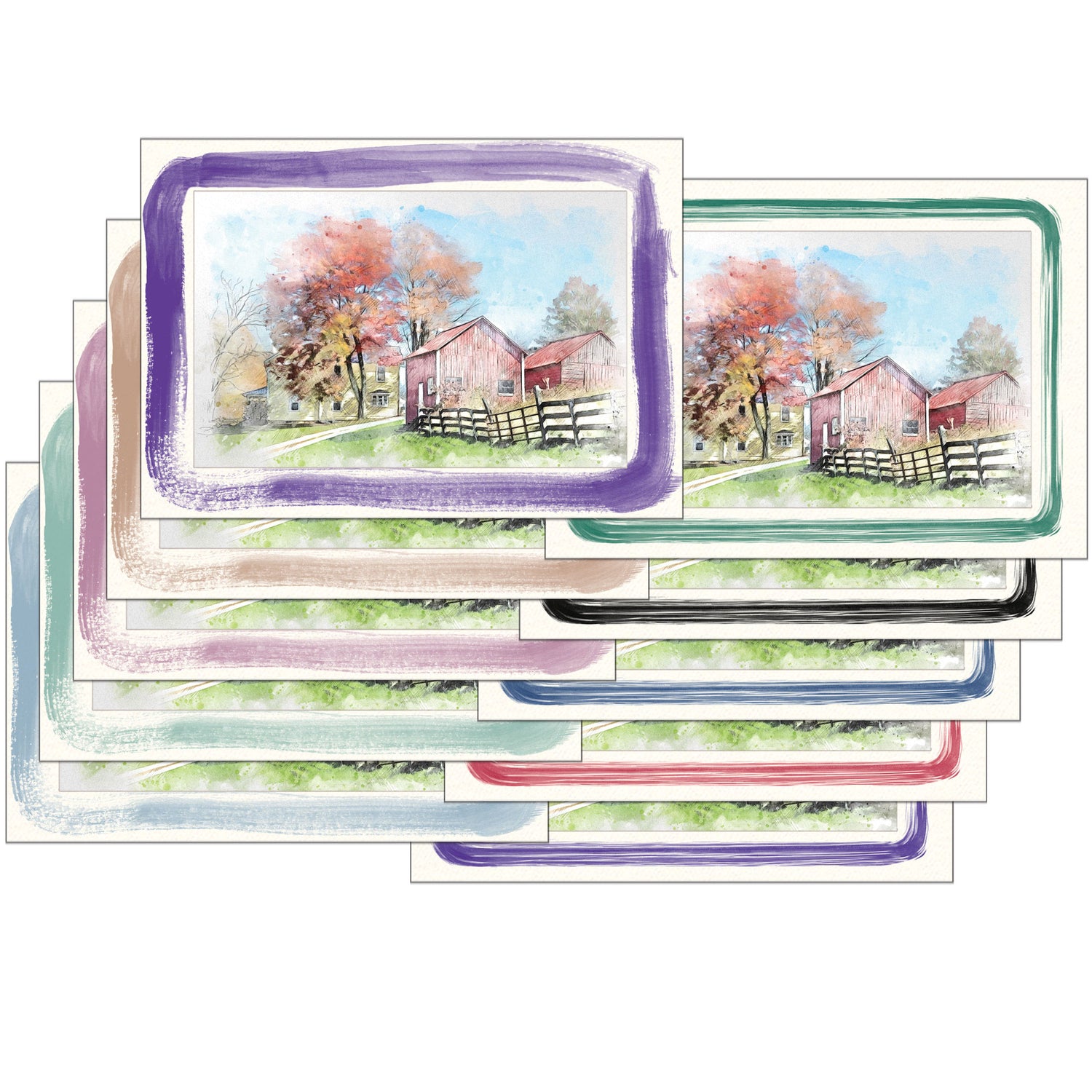 Painted Border Cards