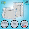 1644 - Snow White Linen, Blue Foil Snowflake Border, Blank Back, set of 10 cards