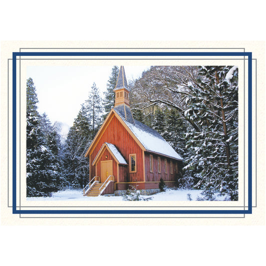 1652M - Bright White, Midnight Blue & Silver Trinity Border, Blank Back, set of 10 cards