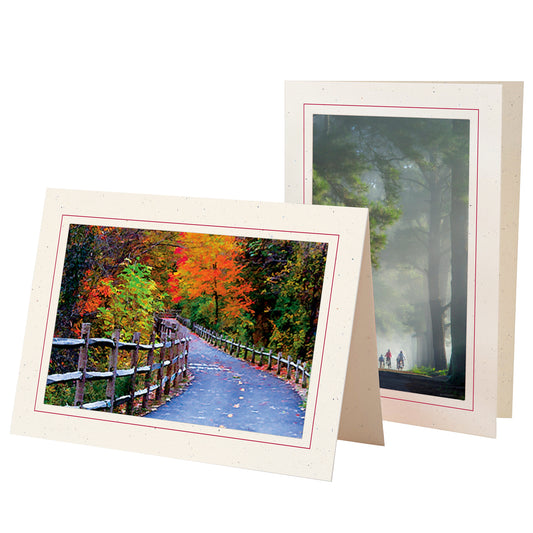 758SC - Natural, Scarlet Red Border, Blank Back, set of 10 cards