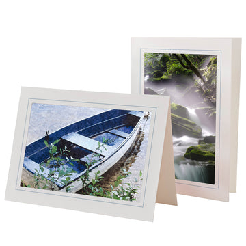 759B - Bright White, Blue Mist Border, Blank Back, set of 10 cards