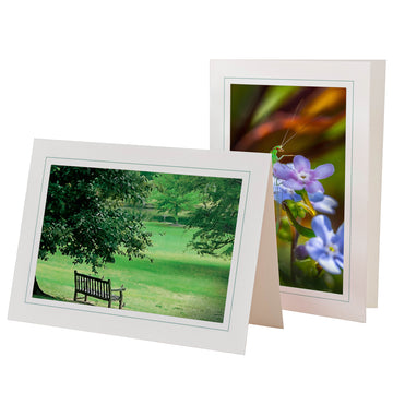 759J - Bright White, Jade Slate Border, Blank Back, set of 10 cards