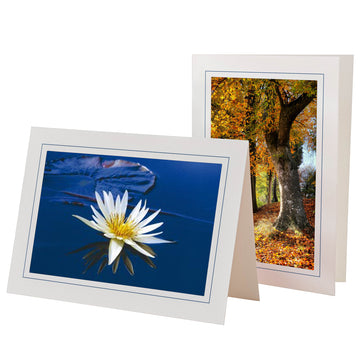 759M - Bright White, Midnight Blue Border, Blank Back, set of 10 cards