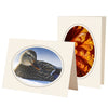 765BK - Natural, Oval Window, Raven Black Border, Blank Back, set of 10 cards