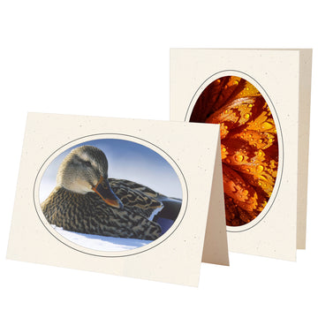 765BK - Natural, Oval Window, Raven Black Border, Blank Back, set of 10 cards