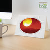 815BK - Bright White, Oval Window, Raven Black Border, Blank Back, set of 10 cards