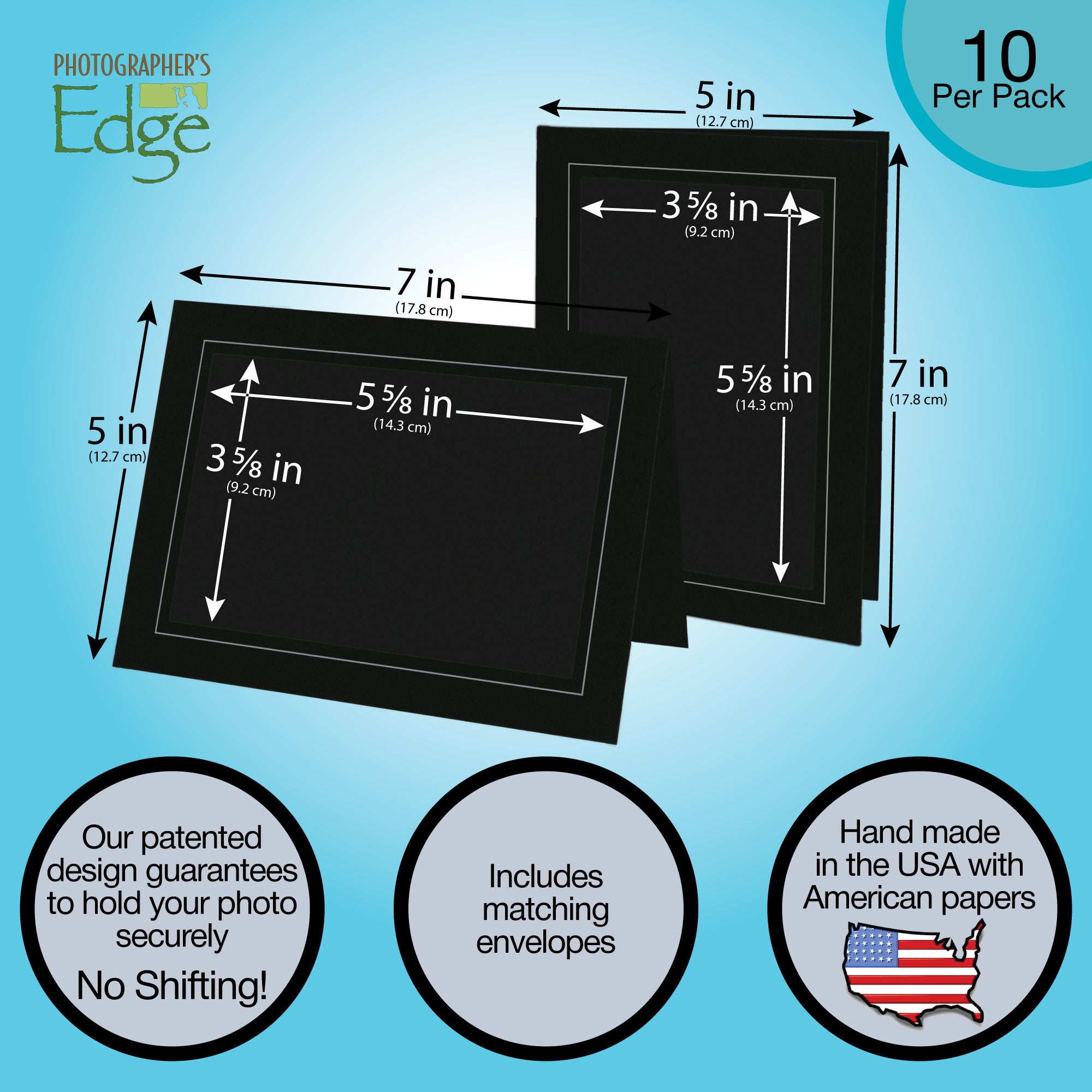 858 - Black, Silver Border, Blank Back, set of 10 cards