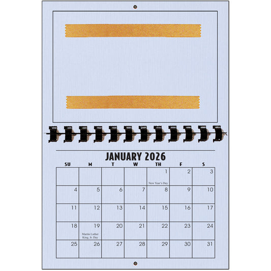 A1206BB - 2026 Horizontal Calendar BABY BLUE LINEN