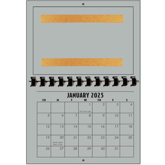 A1206BS - 2025 Horizontal Calendar BATTLESHIP