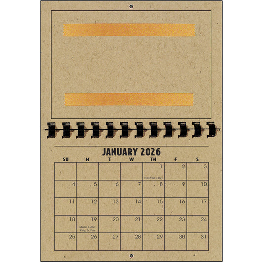 A1206KR - 2026 Horizontal Calendar KRAFT
