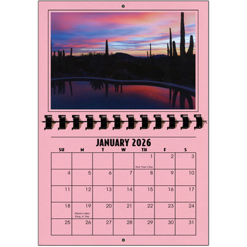 A1206PK - 2026 Horizontal Calendar PINK
