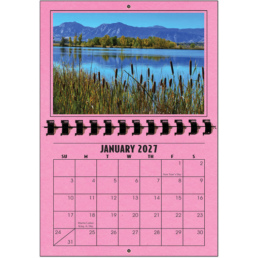 A1206PK - 2027 Horizontal Calendar PINK
