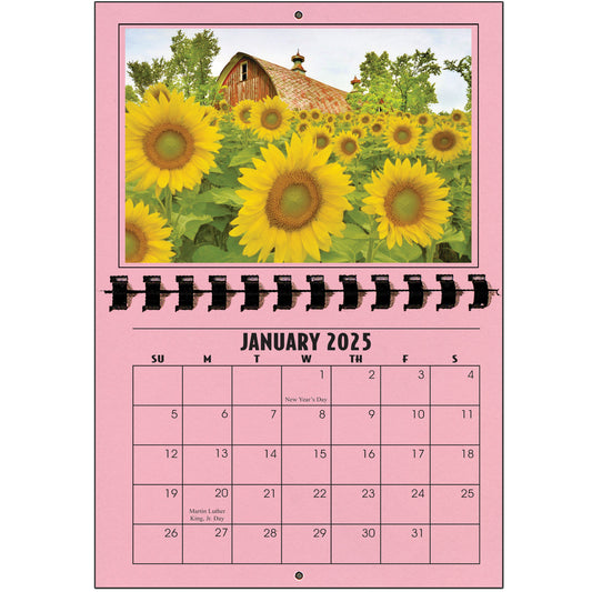 A1206PK - 2025 Horizontal Calendar PINK