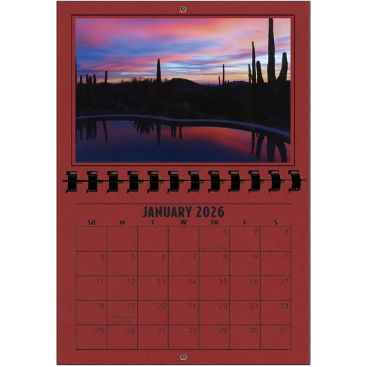 A1206RR - 2026 Horizontal Calendar RUBY RED