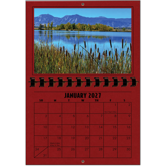 A1206RR - 2027 Horizontal Calendar RUBY RED