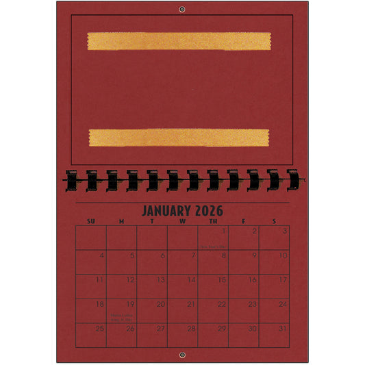 A1206RR - 2026 Horizontal Calendar RUBY RED