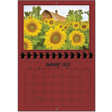 A1206RR - 2025 Horizontal Calendar RUBY RED