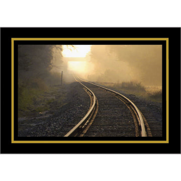 CC323 - Black Linen, Gold Foil Border, Blank Back, set of 10 cards