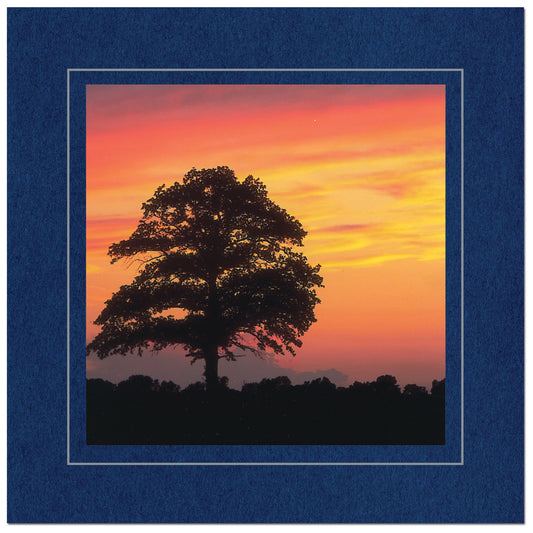 CC324 - Deep Blue, Square Window, Silver Border, Blank Back, set of 10 cards