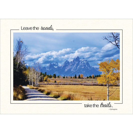 CC331 - Bright White, Leave the Roads, Take the Trails,  Horizontal, set of 10 cards