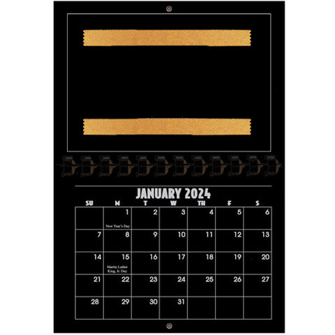 2024 Horizontal Calendar BLACK
