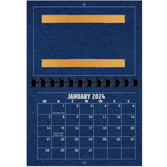 2024 Horizontal Calendar DEEP BLUE