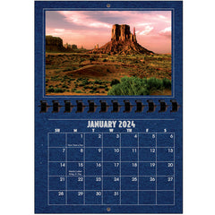 2024 Horizontal Calendar DEEP BLUE