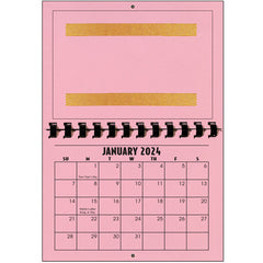 2024 Horizontal Calendar PINK